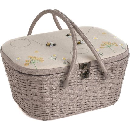 Hobby Gift Sewing Box Wicker Basket - Linen Bee