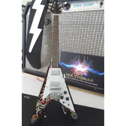 JIMI HENDRIX - Psychedelic Flying V 1:4 Scale Replica Guitar ~Brand New~