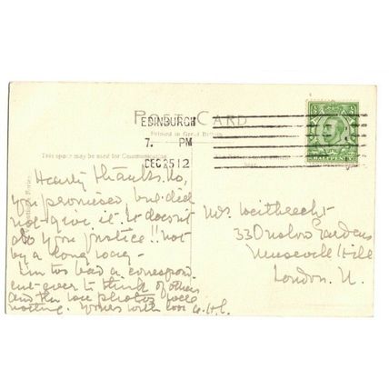 NW Corner & Door THISTLE CHAPEL,ST GILES EDINBURGH 1912 Empire Machine Postmark