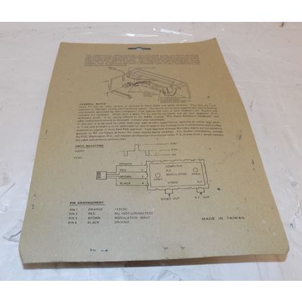 Vintage Computer R.F Modulator Set 4 Pin Wide Band Convert TV to Video Display