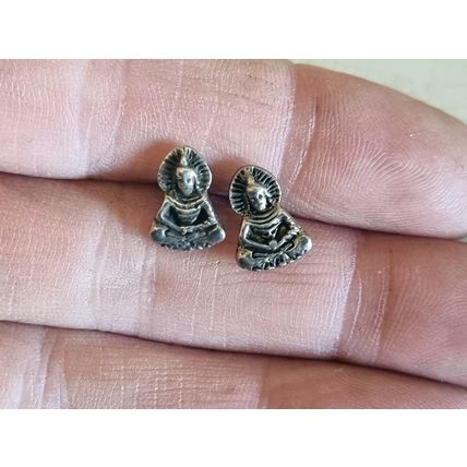 Buddha Stud Earrings | Sterling Silver Meditation Jewelry | Zen Buddhist