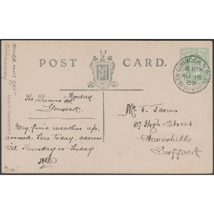 Gourock from Tower Hill, Renfrewshire, 1909 - Davidson RP Postcard