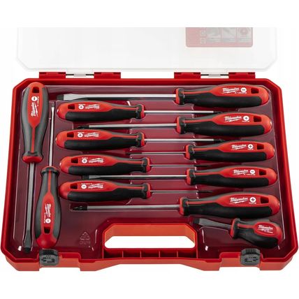 Milwaukee Set of 12 Tri-Lobe Screwdrivers 4932472003,Red