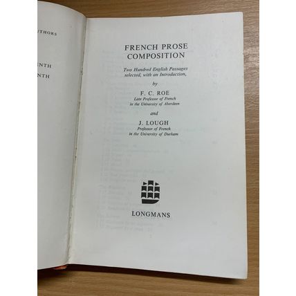 1969 "FRENCH PROSE COMPOSITION" H G WELLS etc VINTAGE HARDBACK BOOK (P3)