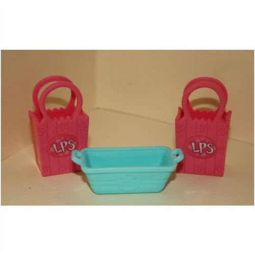 2007 Hasbro Littlest Pet Shop Accessories Shopping Bags & Planter