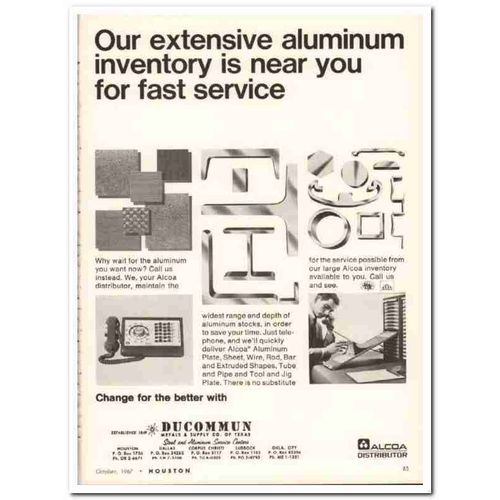 ducommun metals supply company 1967 extensive aluminum vintage ad