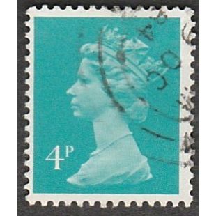 1971-96 Machin . 4p.Value. Greenish-Blue Phophorised Paper Fine Used