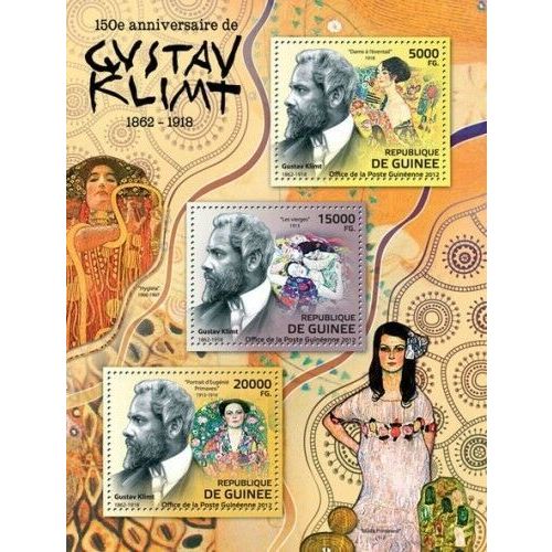 GUINEA 2012 SHEET MNH GUSTAV KLIMT ART PAINTINGS ARTE PINTURAS PEINTURES 4