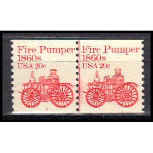 1908 20c Fire Pumper Fine MNH Dry Gum CNP Left 3 PA0543