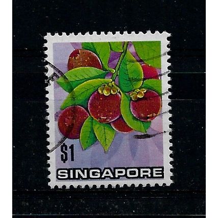 Singapore.SG221 $1 Mangosteen.Fine Used.July21b