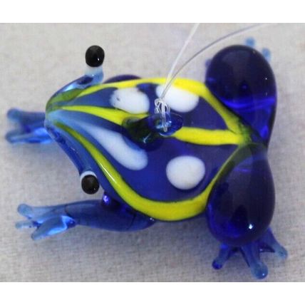 Vintage, ( 1970's) Hand Made, Art Glass Colourful Floating Frog