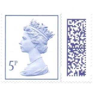 2022 Machin 5p Value. M22L QR Code. From Counter Sheet Unfranked On Piece