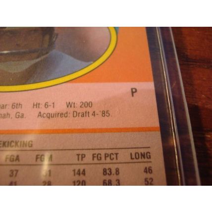 1990 Fleer,Double ERROR Card, KEVIN BUTLER, "punter" on Front, "P" on back