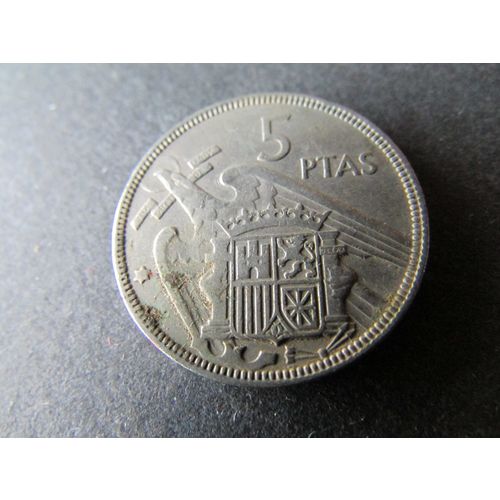 1957 SPAIN FIVE PESETAS FREE POST. AM