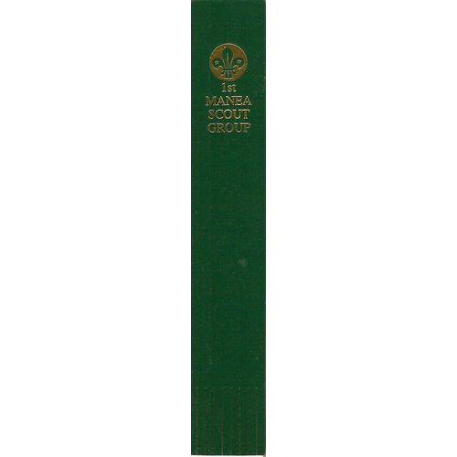 Manea Scout Group leather bookmark new condition dark green see others