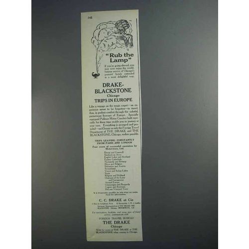 1927 The Drake and The Blackstone Chicago Hotel Ad