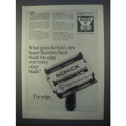 1966 Schick Super Stainless Steel Blades Ad - The Edge