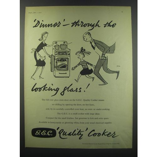1957 GEC Cooker Ad - Dinner - through the looking glass