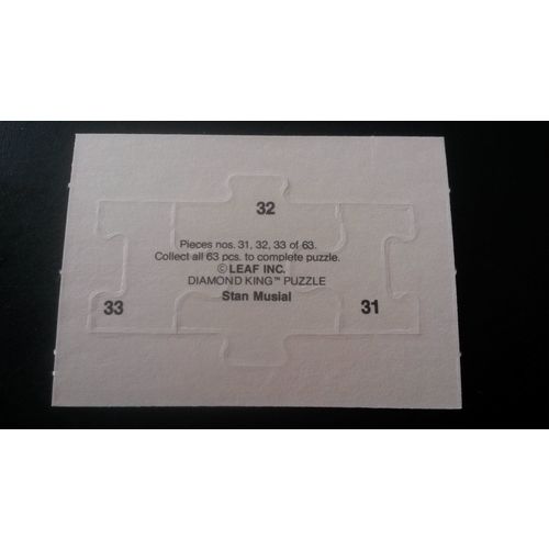 1988 Donruss Puzzle Card # 31, 32, 33 Mint (9) Stan Musial St Louis Cardinals