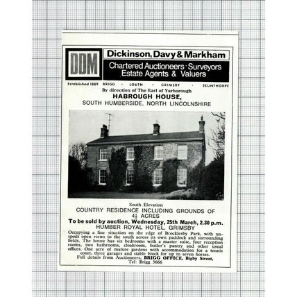 Habrough House South Humberside Lincolnshire House Sale Advert - 1970 Clipping
