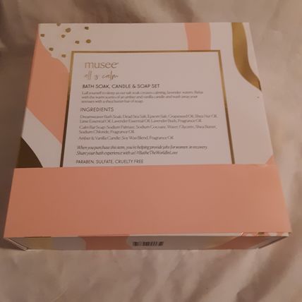 Musee All Is Calm Bath Soak, Candle & Soap Gift Set 3 Piece