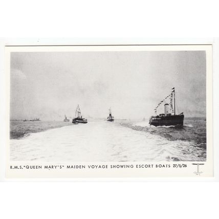 Maiden Voyage RMS Queen Mary Reproduction Postcard Crossroad C