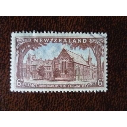 New Zealand 1950 Centenary of Canterbury 6d University College used stamp SG706