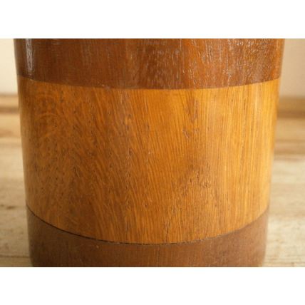 Wooden Treen Inlaid Pot / Cannister / Tabacco Jar