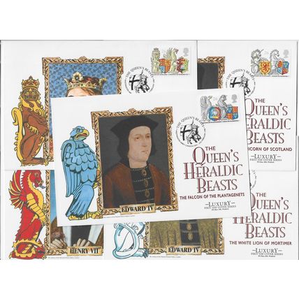 GB 1998 The Queens Heraldic Beasts set of 5 Luxury FDCs Westminster Abbey pm