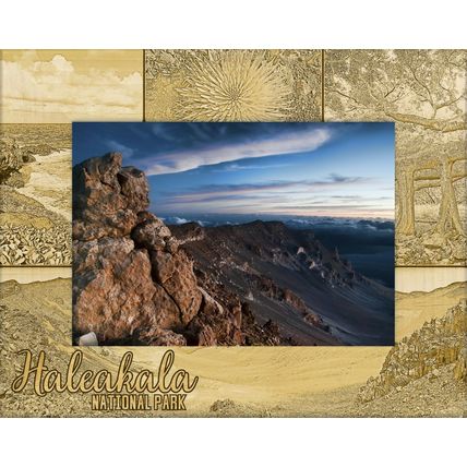 Haleakala National Park Laser Engraved Wood Picture Frame (3 x 5)