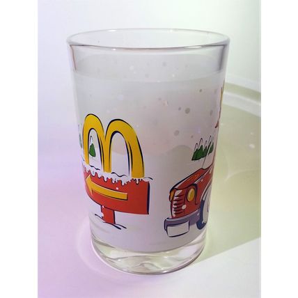 Coca Cola x McDonald's Mascot (Ronald) 2001 Christmas Tumbler Drinking Glass