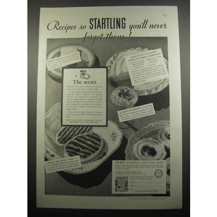 1933 Borden's Eagle Brand Sweetened Condensed Milk Ad - Recipes so Startling