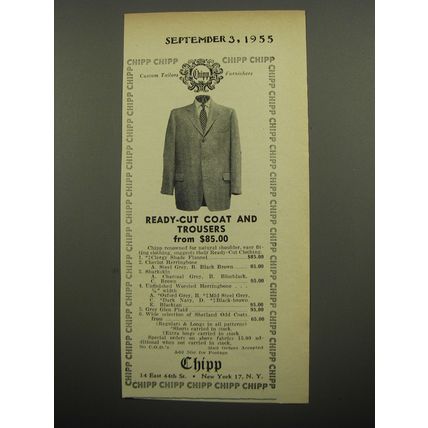 1955 Chipp Ready-Cut Coat and Trousers Advertisement