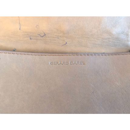 Gerard Darel genuine leather TRAVEL taupe NEUTRAL DESIGNER SMALL shoulder bag