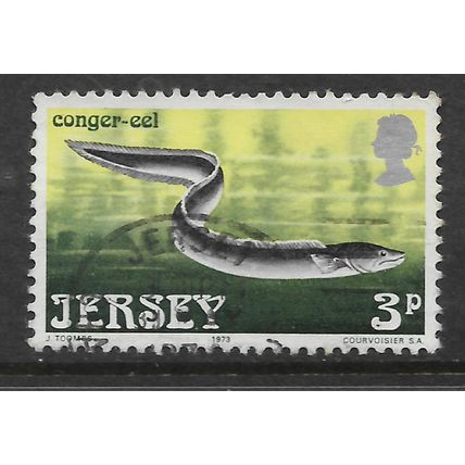 JERSEY 1973 MARINE LIFE 3p CONGER EEL SG 100 FINE USED#2