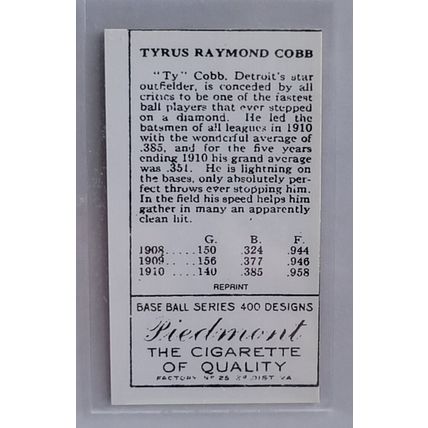 TY COBB 1911 / T205 Tobacco Card Reprint TIGERS NM- Condition
