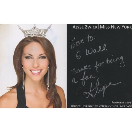 Alyse Zwick Miss New York USA Supermodel Hand Signed Photo