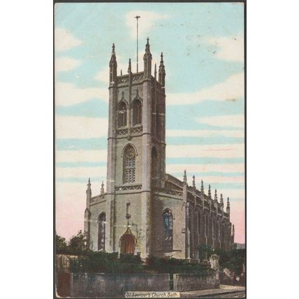 St Saviour's Church, Bath, Somerset, 1906 - Postcard