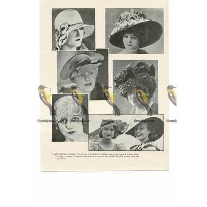 Women's Hats (Hairstyles on Reverse), 1910-1934, Book Illustration (Print) 1935