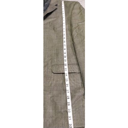 Chaps Mens Sports Coat Brown 46L Houndstooth Button Sleeve Pockets Back Slit