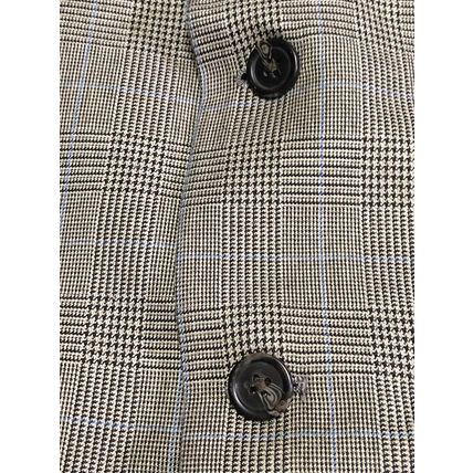 Chaps Mens Sports Coat Brown 46L Houndstooth Button Sleeve Pockets Back Slit