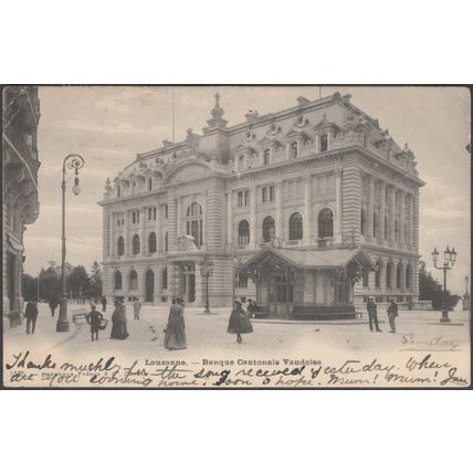Banque Cantonale Vaudoise, Lausanne, 1904 - Charnaux Frères CPA