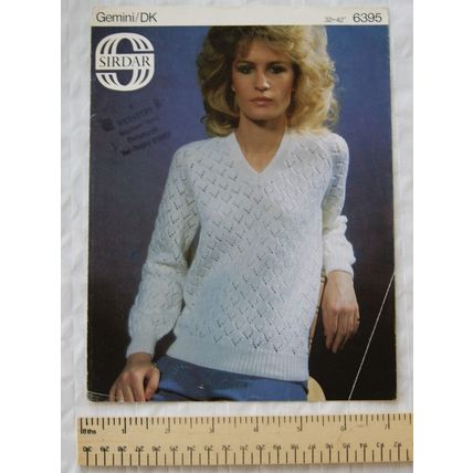 Vintage: Sirdar 6395 sweater, Gemini DK, 32-42 inch, 81-107 cm