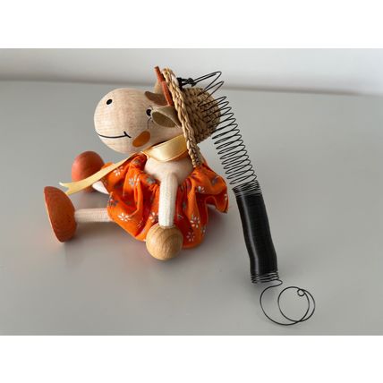 KATHY WOHLFAHRT WOODEN HORSE ON BOUNCY SPRING FIGURE