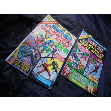 GIANT-SIZE MARVEL TRIPLE ACTION 1 & 2! Marvel – 1975 –Both FN! $32.00 Shipped!