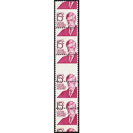 1288, Mint NH 15¢ - Gutter Strip of Four Stamps RARE Error - Stuart Katz