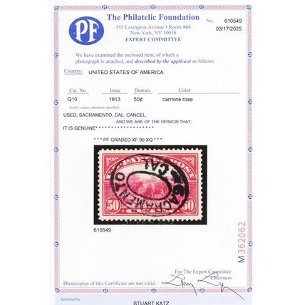 Q10, Used 50¢ XF GEM - With Graded 90 XQ PFC Certificate - Stuart Katz