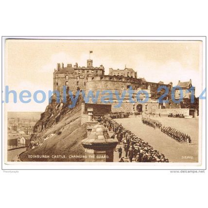 EDINBURGH CASTLE, CHANGING THE GUARD, SCOTLAND, 1920s?, Postcard