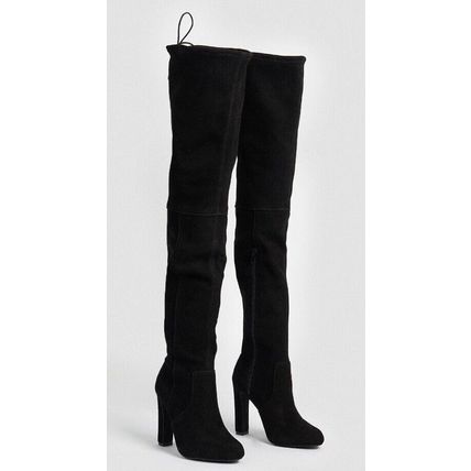 KAREN MILLEN Thigh High Suede Stretch Boots NEW
