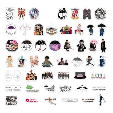 Umbrella Academy Themed Set of 25 Assorted Stickers Decal Set